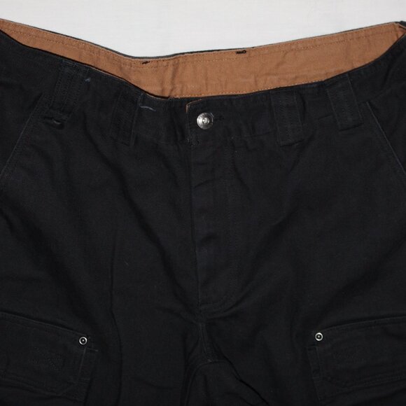 Duluth Trading Co Relaxed Fit Black Cotton Canvas Cargo Work Pants Men's 37"x28" - Picture 2 of 9